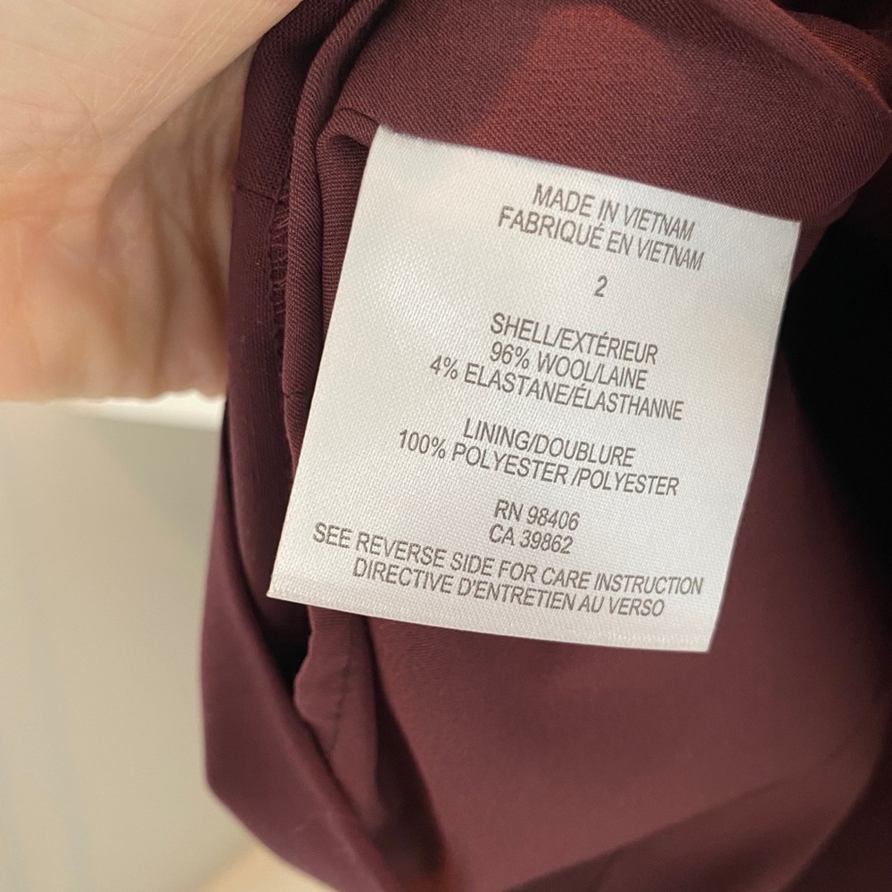 Theory Maroon Sheath Structured A Line Dress - image 6